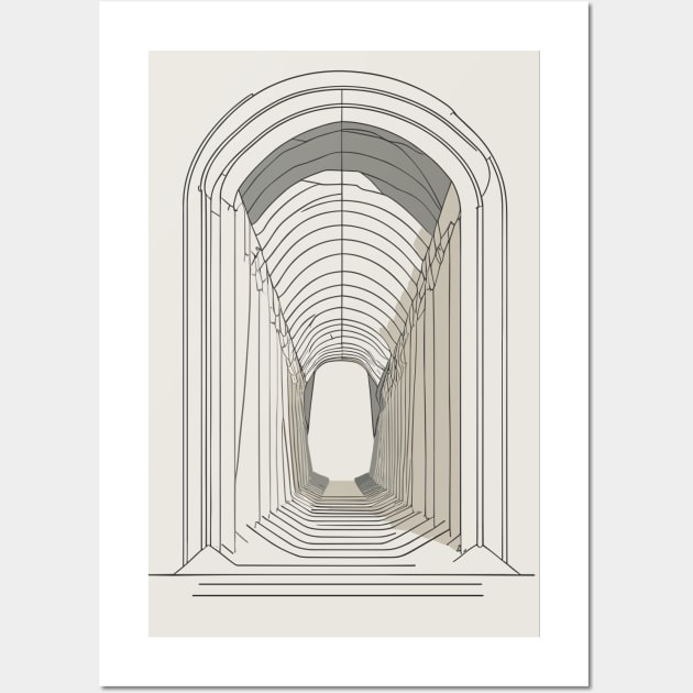 Wall Art design: tunnel Line Art Wall Art by ussawin